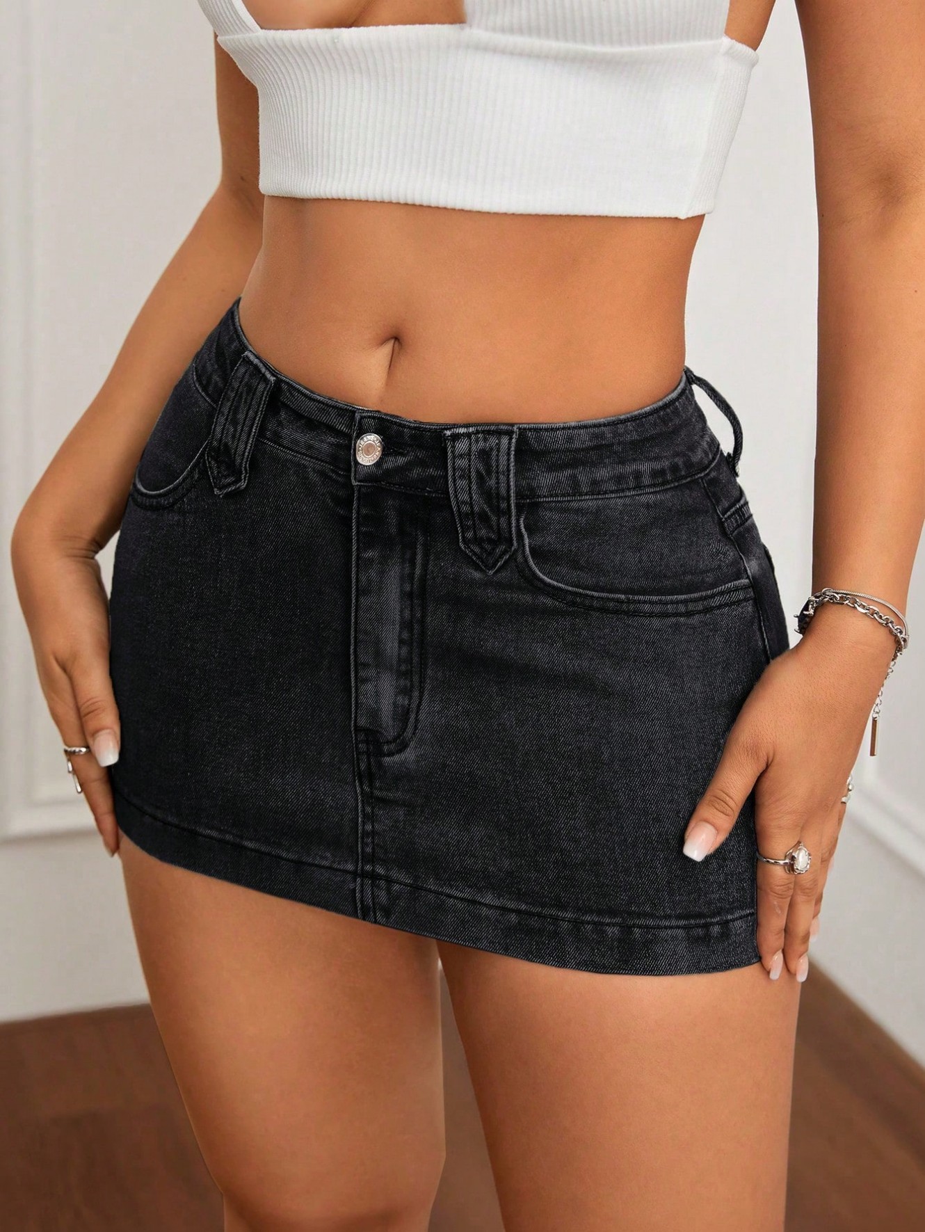 Jupes en jean pour femmes, taille haute, mini, style streetwear, moulantes