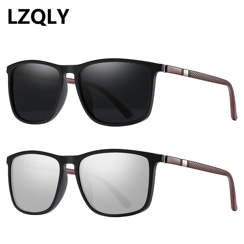 Lunettes de soleil de luxe pour hommes, pour la conduite, la pêche, style vintage, carrées, ultra légères, monture TR90