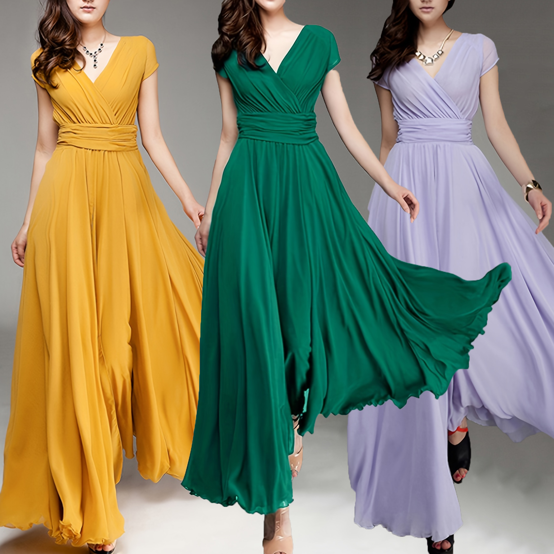Robe Maxi bohème pour femmes, longue robe de soirée, col en v, sans manches