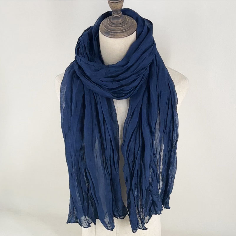 Foulards longs pour femmes, écharpe en coton et lin doux, châle respirant et confortable pour l'automne et l'hiver, enveloppes de couleur unie 180x70cm
