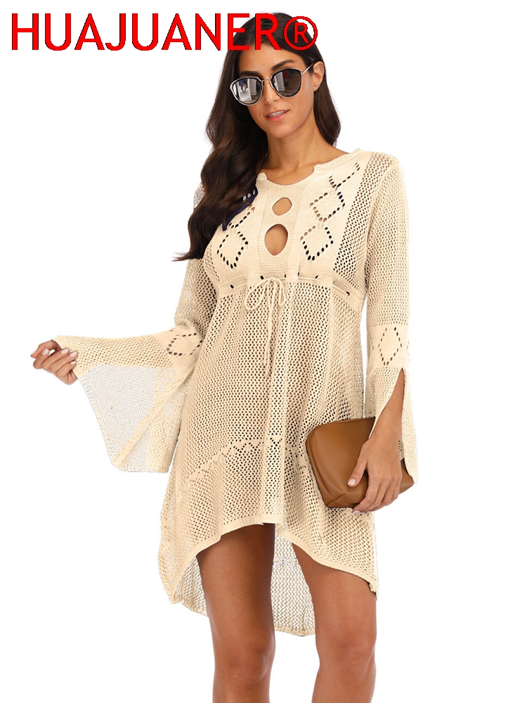 Sexy couvrir Bikini femmes maillot de bain couvrir plage maillot de bain vêtements de plage tricot maillots de bain maille Robe de plage tunique Robe