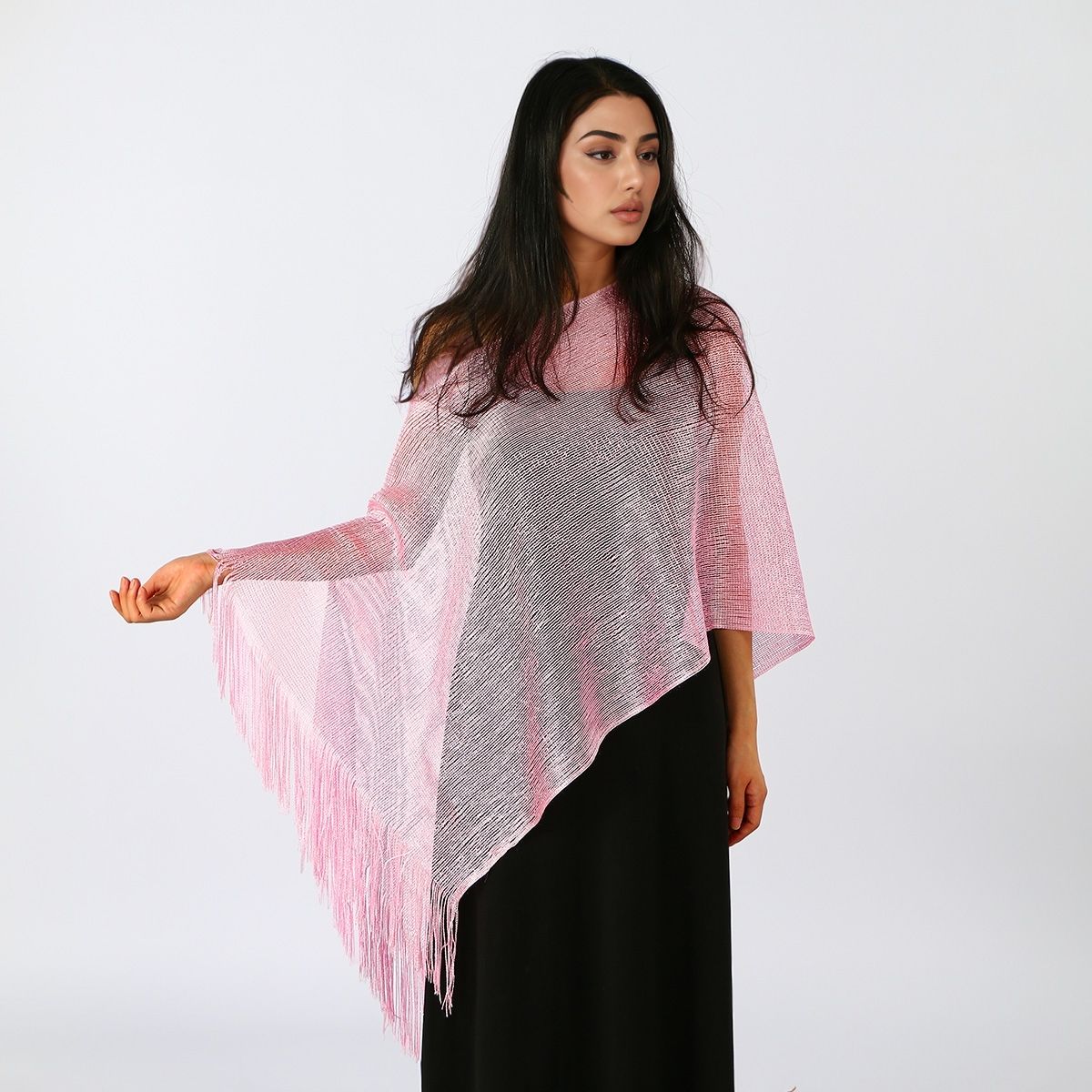 Châle en soie doré et argenté de qualité supérieure pour femme, avec longues franges, idéal pour mariée, demoiselle d'honneur, bal, soirée, mariage, ou comme tunique décontractée
