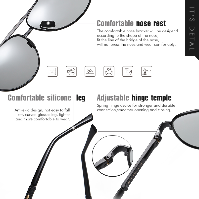 Lunettes de soleil pilote pour hommes lunettes polarisées photochromiques femmes caméléon lunettes de conduite lentille Anti-éblouissement UV400 gafas de sol hombre