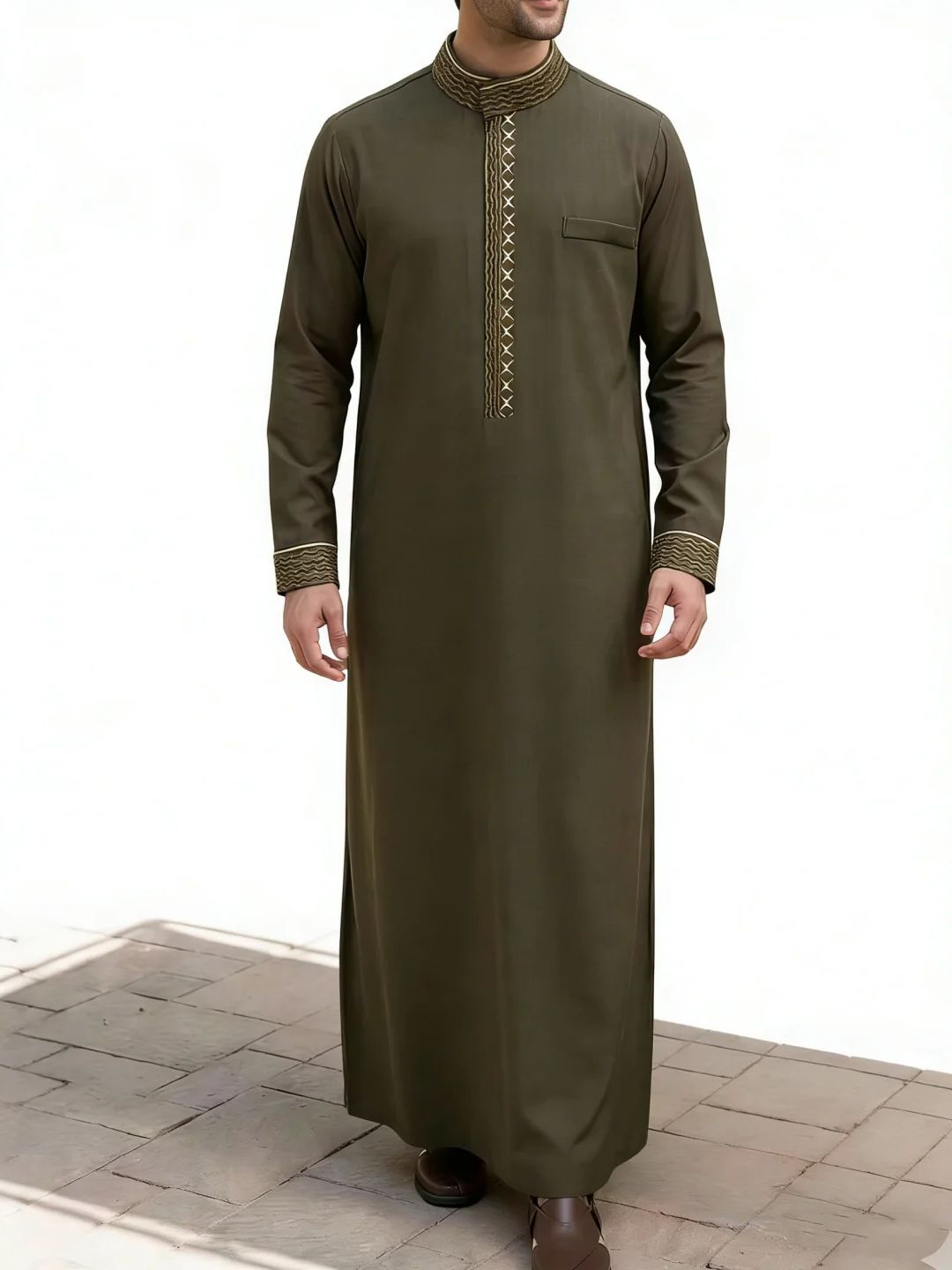 Robe ethnique arabe du Moyen-Orient, robe traditionnelle musulmane pour hommes, tenue décontractée pour festivals et cultes, vêtements islamiques pour hommes