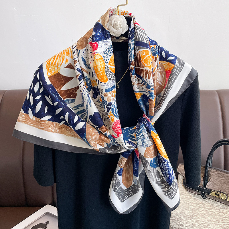 Écharpe carrée imprimée à pois pour femmes, 90x90cm, nouvelle mode d'été, écharpe de protection solaire, châle extérieur, vente en gros