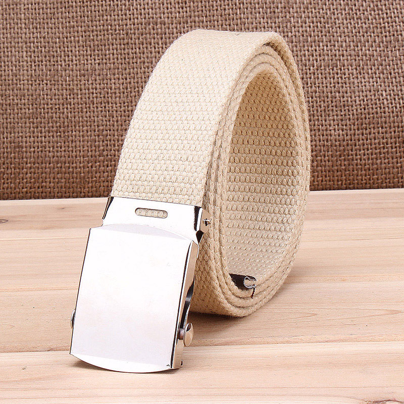 Ceinture Tendance Homme en Toile Tressée avec Boucle Lisse en Alliage – Ceinture Décontractée Simple et Sportive pour Hommes et Femmes, Style Cowboy