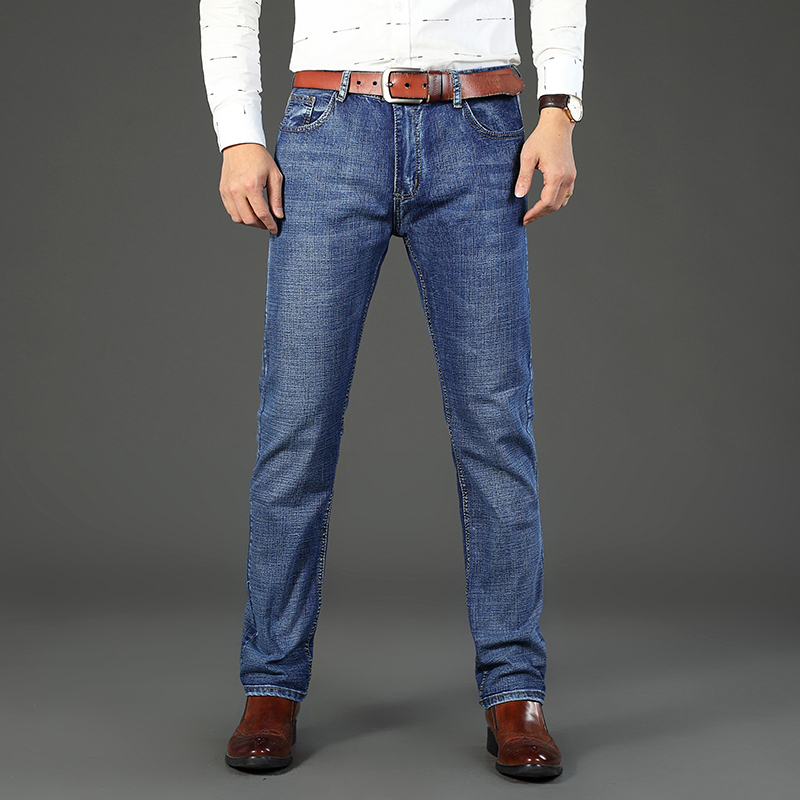 Jean Classique Business Casual pour Hommes, Nouvelle Mode 2026, Bleu, Coupe Slim, Denim Stretch, Pantalon Long, Vêtements Masculins