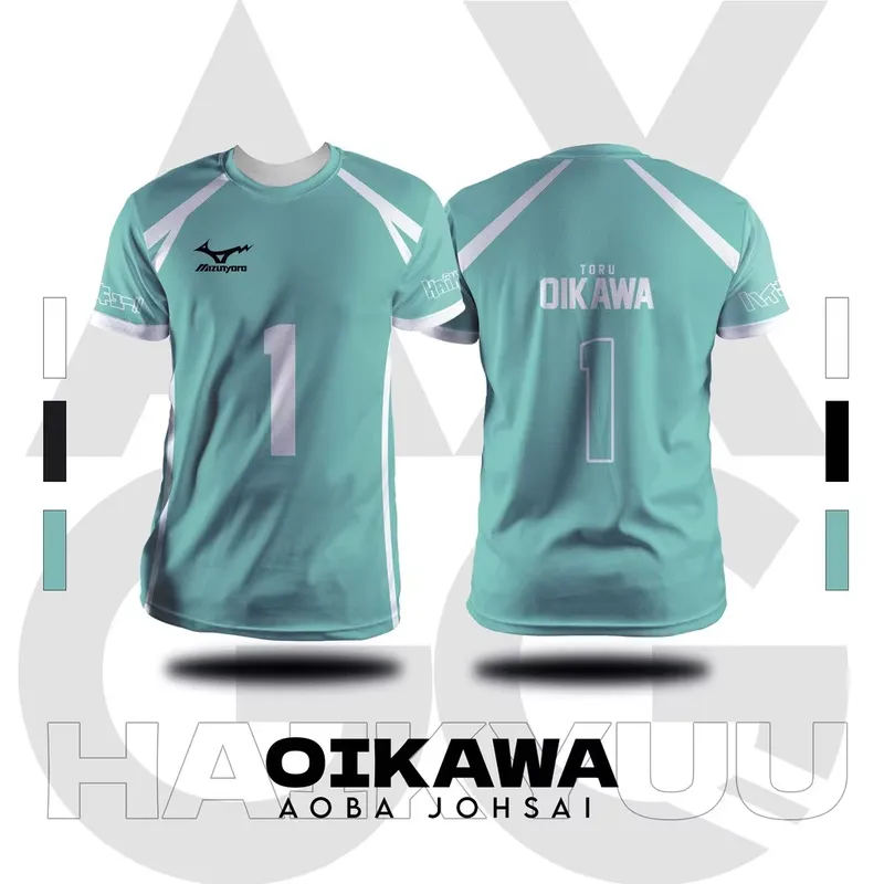 Bandai Haikyu Aoba Johsai Maillot de Volleyball Oikawa N° 1 T-shirt Cosplay Été Respirant Séchage Rapide Athleisure Tee 2026