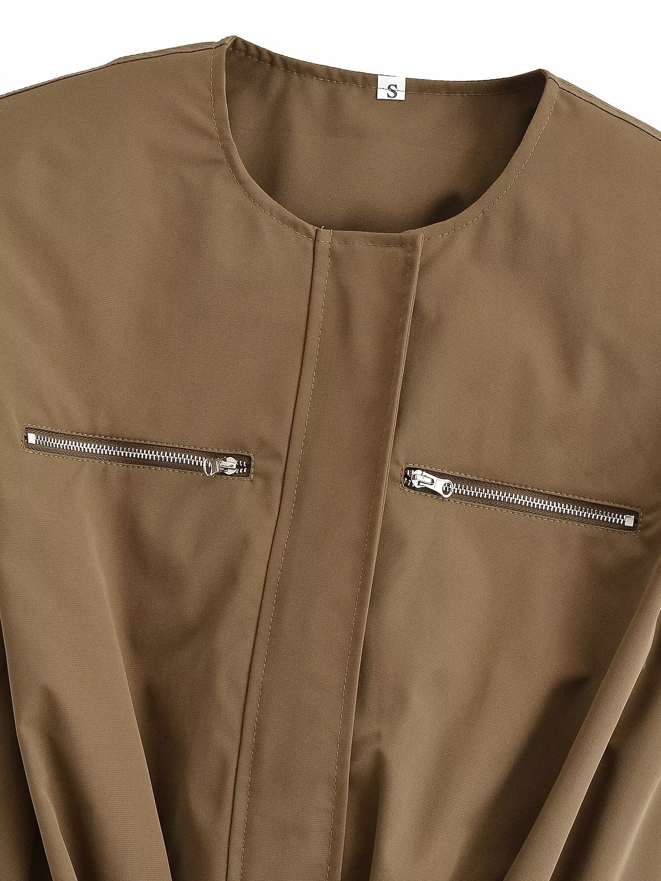 KONDALA Mode 2026 – Nouveauté : Ensemble décontracté vert armée pour femme, col rond, gilet plissé ample + pantalon long à poches, style vintage chic
