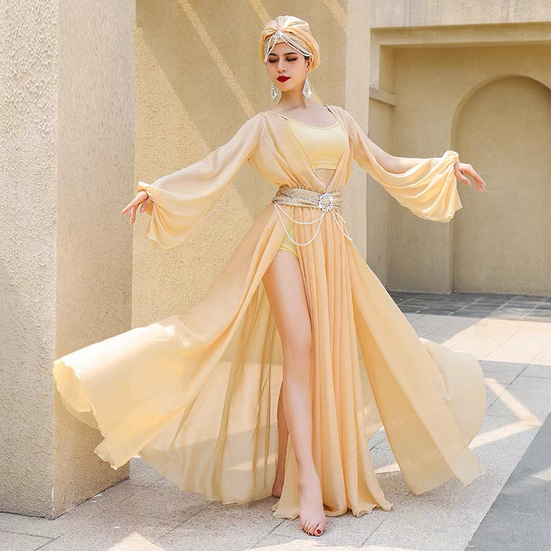 Robe professionnelle de danse du ventre pour femmes, tenue de danse de cour élégante, vêtements folkloriques dégradés, tenue trempée de performance Muwashahat