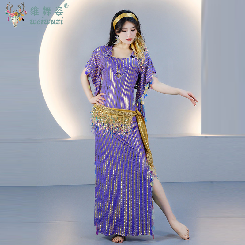 Robes de danse orientale pour femmes, robes à gros sequins, robe Shaabi Baladi Saidi, robe égyptienne, vêtements de compétition, costume de danse de groupe orientale