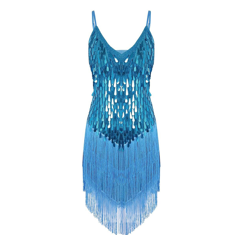 Robe de danse latine pour femmes et filles, frange de gland sexy, paillettes, salsa, salle de Rh, tango, cha cha cha, rumba, samba, robes pour phtaline, dame