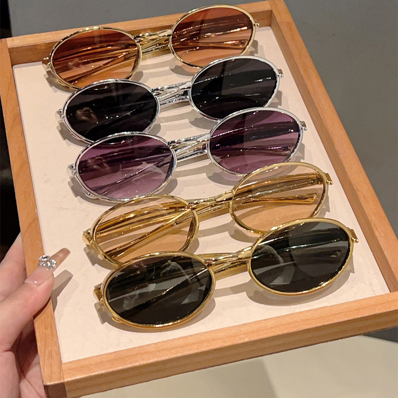 Lunettes de soleil ovales vintage pour femmes, style rétro, décontractées, pour l'extérieur, nouvelle marque, design en alliage, pour la conduite, protection UV400