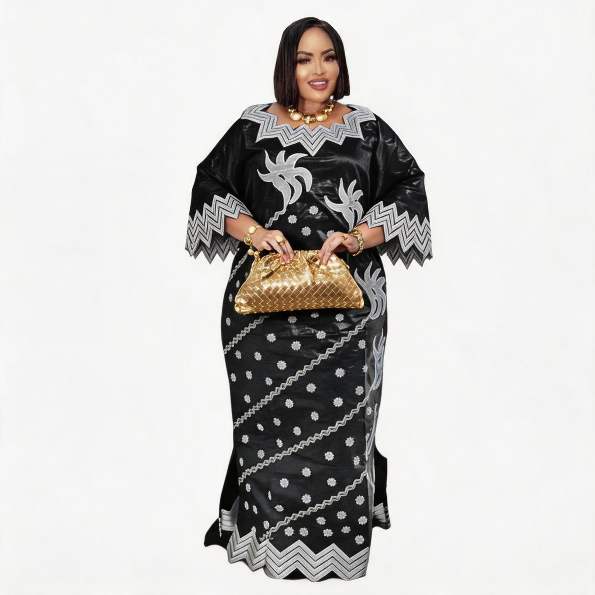 Robe africaine pour femmes, abaya brodée, grande taille, élégante, pour fêtes et cérémonies