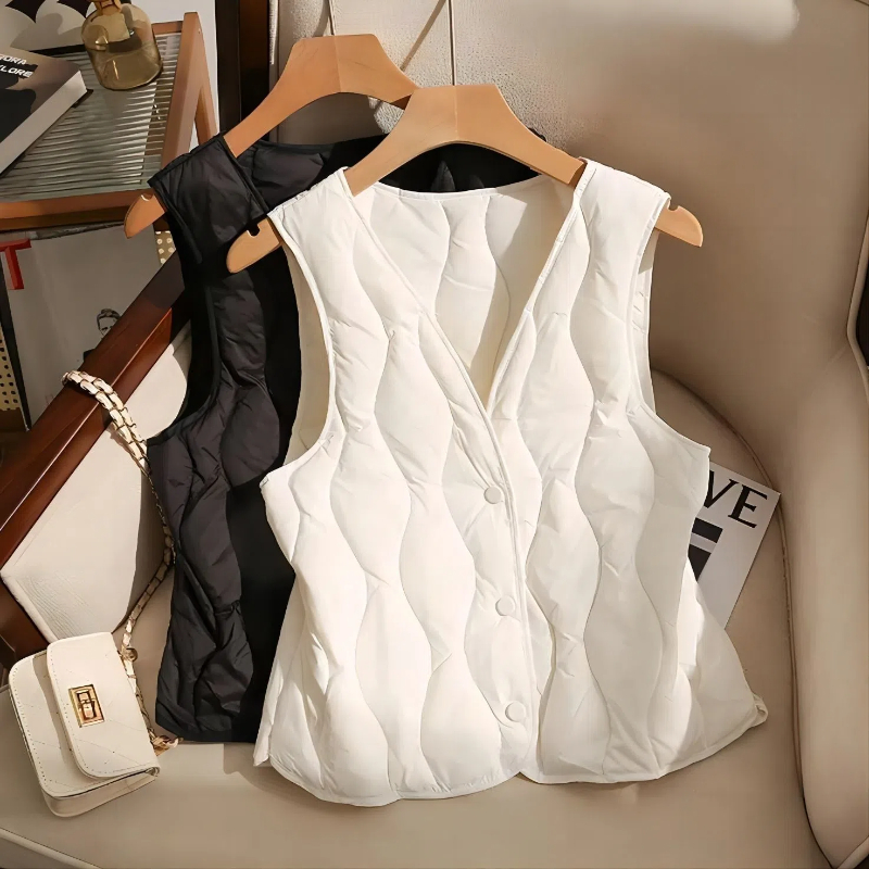 Gilet à col en v pour femme, manteaux amples et chauds, simplicité coréenne, hauts populaires assortis avec tout, nouvelle mode automne hiver