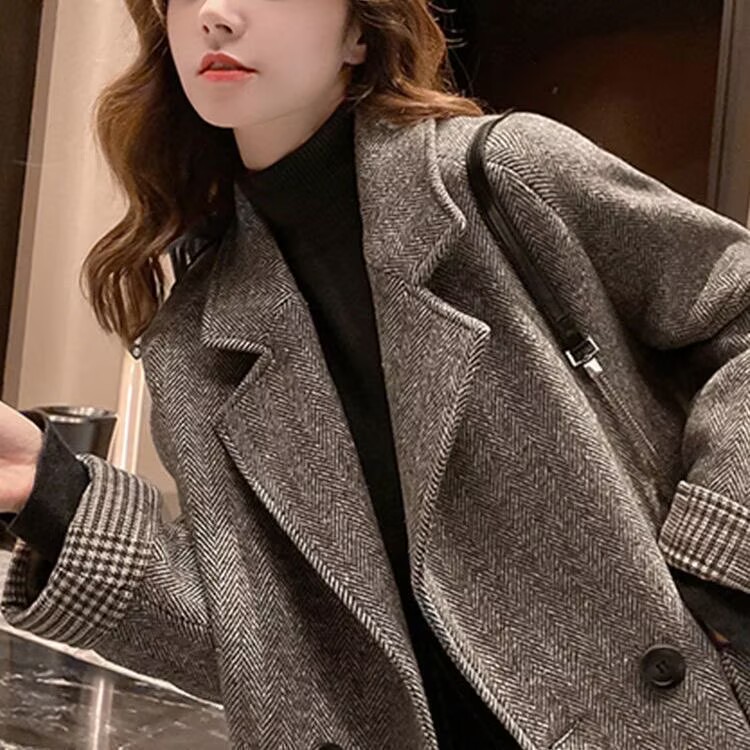 Manteaux Élégants en Laine pour Femmes, Croisés, Style Coréen, pour le Travail Quotidien, Vestes Féminines, Nouvelle Collection Printemps 2026, Hauts Tendance pour Dames