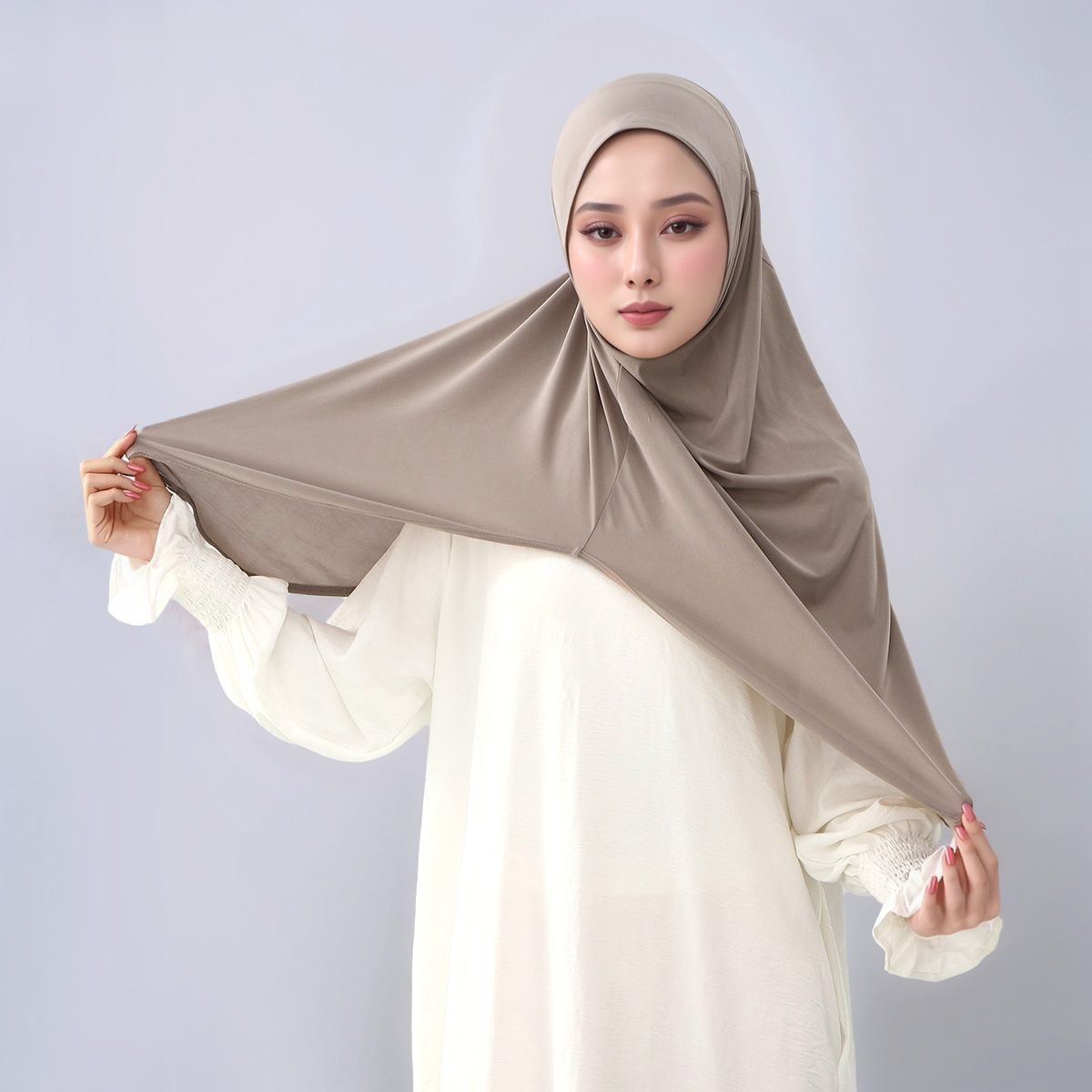 Femmes musulmanes instantané Hijab islamique couleur unie casquette intérieure malais Double menton Undercap dames cristal chanvre Bonnet chapeau Tuban Bandan