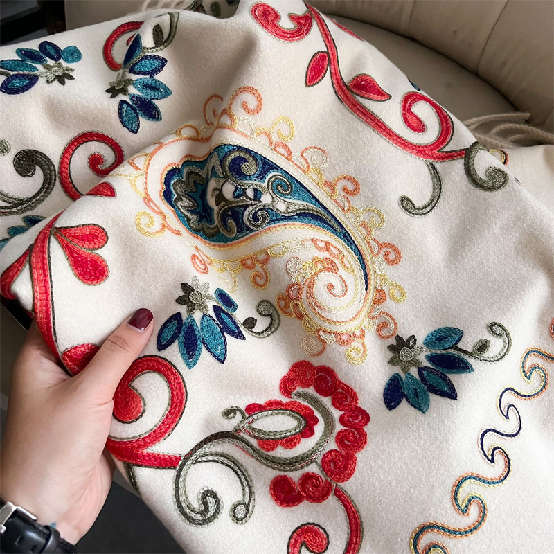 Foulard de Luxe Chaud pour Femme, Châle à Tête Ronde, Pashmina Bufanda, 2024