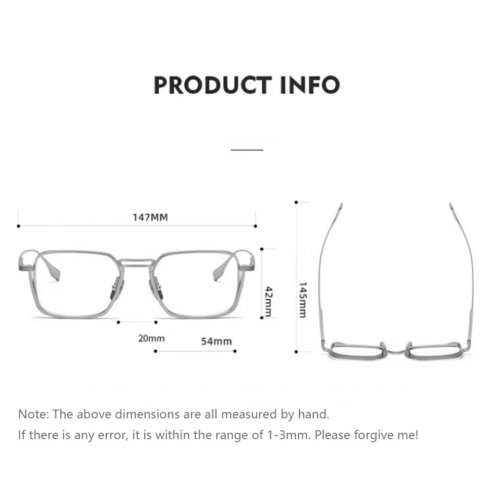KLASSNUM – lunettes pour hommes, montures optiques carrées en métal Vintage avec lentilles transparentes, verres anti-lumière bleue, Design de luxe