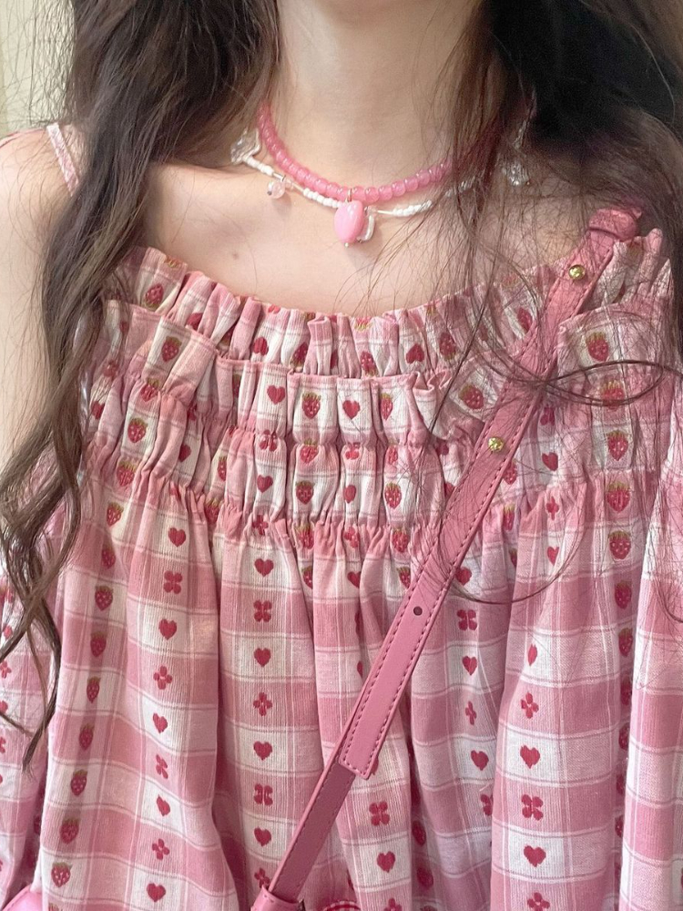 Ensemble deux pièces à carreaux Kawaii pour femmes, short décontracté en Y à volants, vêtements d'été doux, ensembles coréens Sutit, mode d'été Y2k