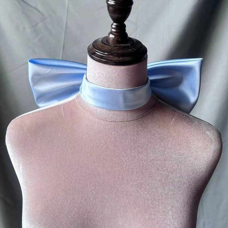 Noeud de décoration de cou élégant pour patients, accessoires de robe de mariée, nœud de cou dans le dos, décor de fête, gros nœud papillon en satin, accessoires photo
