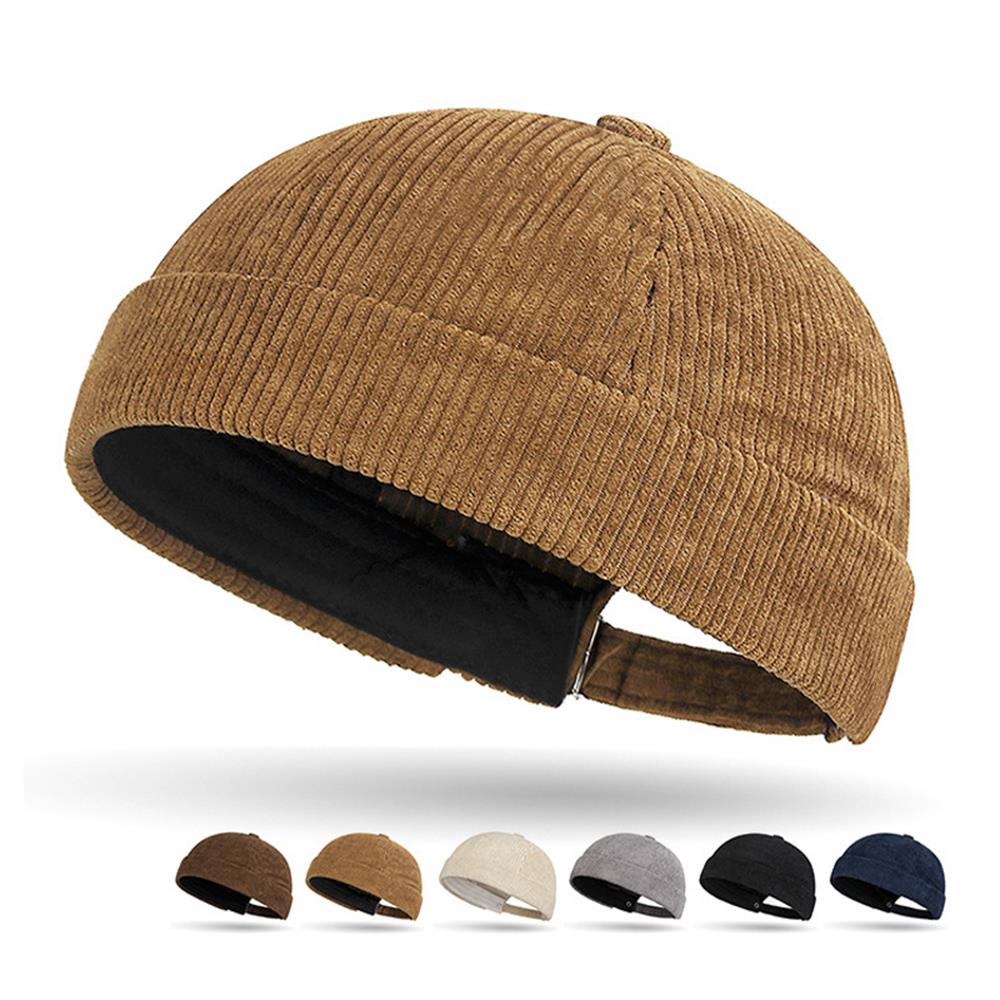 Casquette sans bords en velours côtelé pour hommes et femmes, chapeau de propriétaire réglable, bonnet rétro Docker, unisexe, Hip Hop, Streetwear, dôme, nouvelle collection