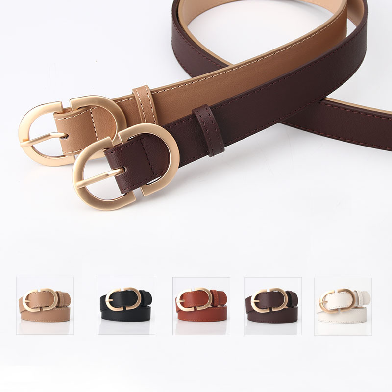 Ceintures pour femmes, style simple, marque de luxe, en cuir, pour jeans, robes, jupes, avec boucle à ardillon, ceinture fine pour filles, ceinture rétro LD2301