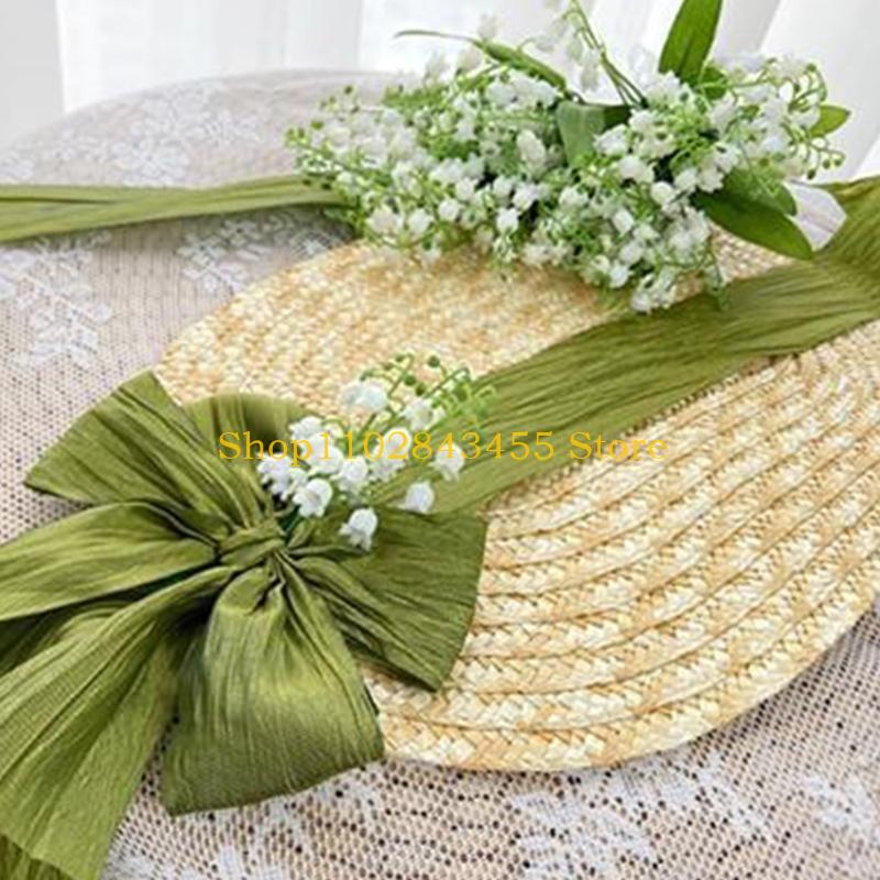 Chapeau plat soleil pour femmes, décor floral, chapeau d'été antidérapant, chapeau plage souple pour W, 49MC