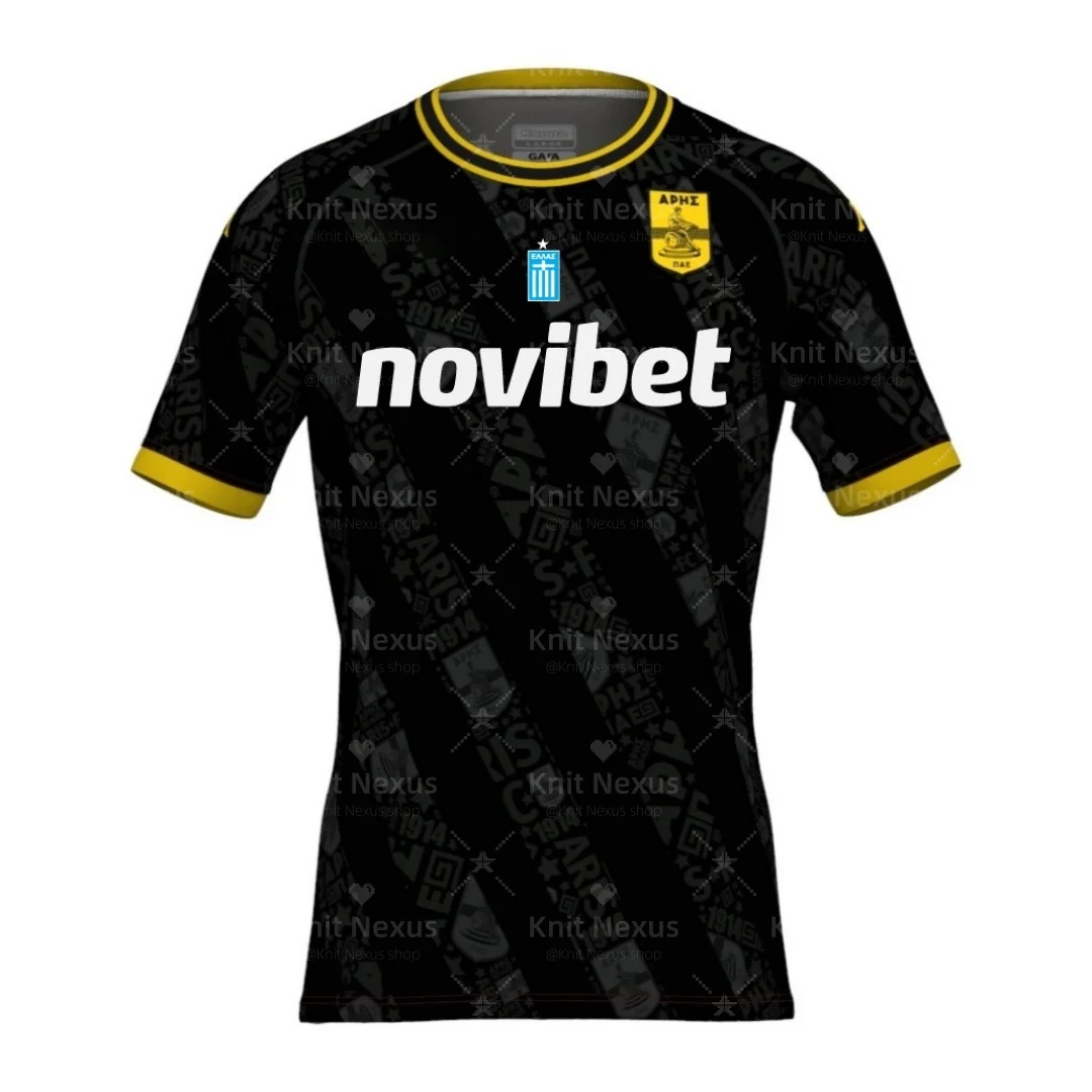 Maillot domicile Aris Thessaloniki 25-26, maillot grec, T-shirt sportif à séchage rapide pour homme, vêtements pour enfant, tee-shirt Y2K pour femme