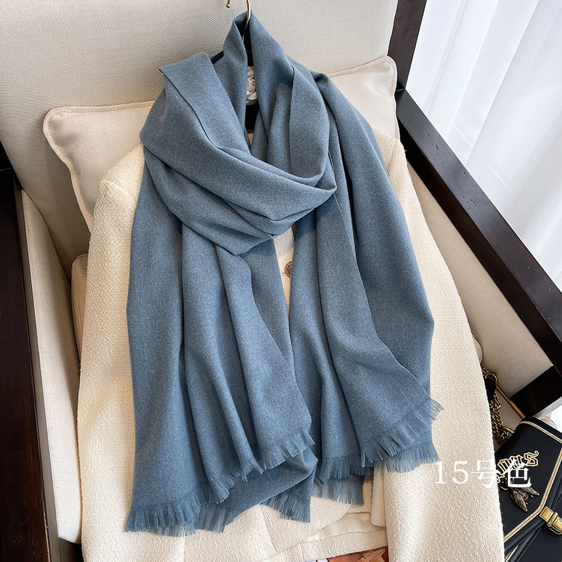 17 couleurs hiver chaud solide cachemire écharpe pour femmes grand 70*200 cm Pashmina châle enveloppes Bufanda femme foulards Hijab
