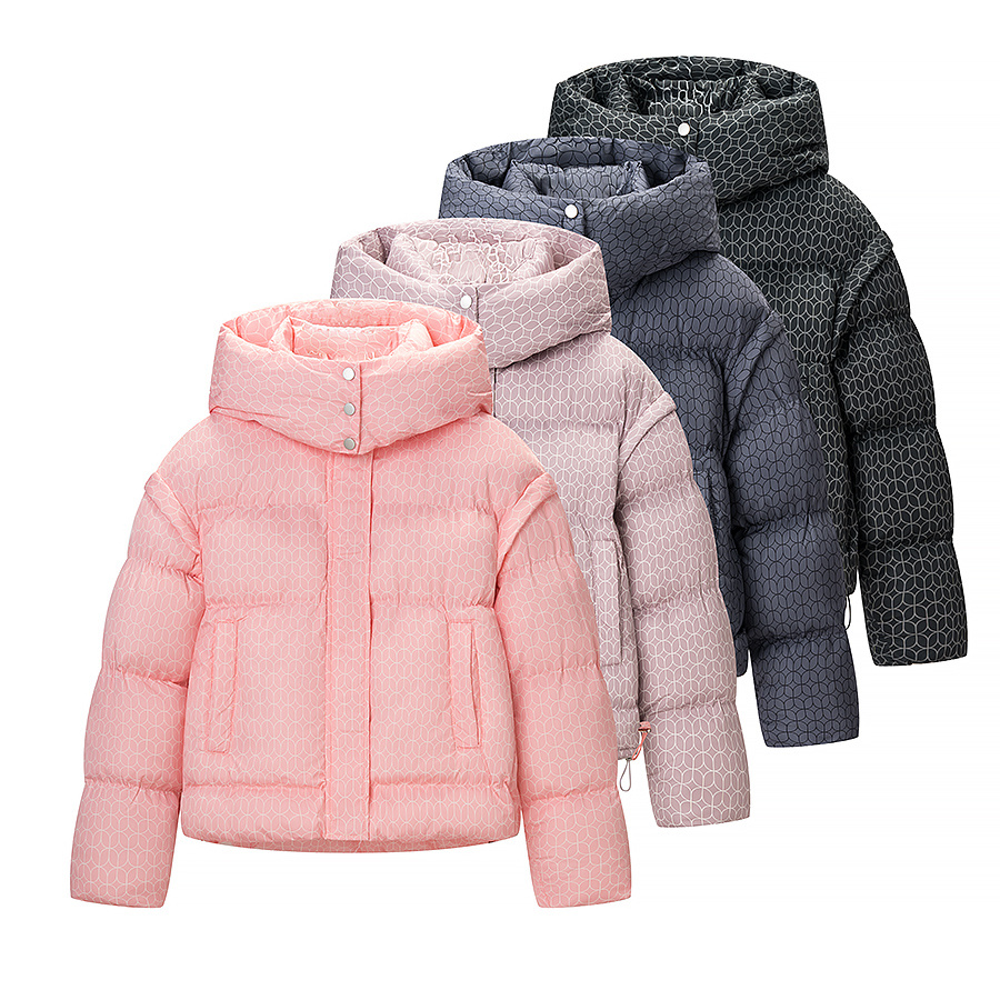 Parkas vestes femmes rose avec sweats à capuche manteau Witer chaud épais vêtements d'extérieur à manches longues hauts 2025 violet femmes manteau imprimé vestes