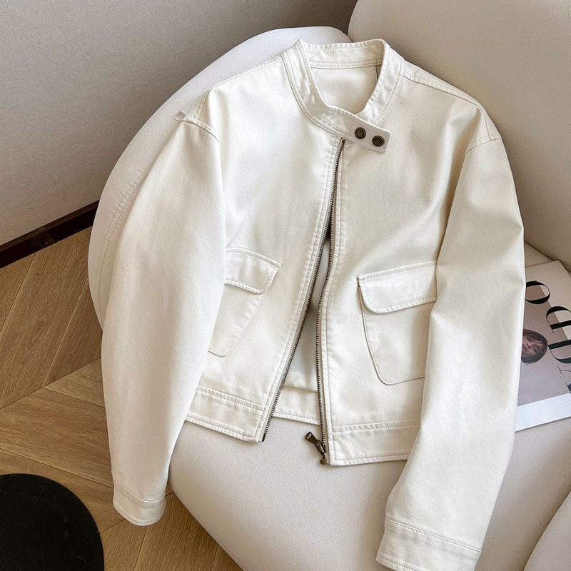 2025 femmes veste en cuir Pu femmes automne mode court décontracté tout-match hauts en cuir femme coréenne en cuir ample dame vêtements d'extérieur
