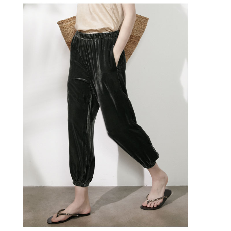 Mulberry-Pantalon en velours pour femme, neuf points, confortable, cool, fouet, jogging, sport, léger, luxe, vêtements pour femmes, printemps, été