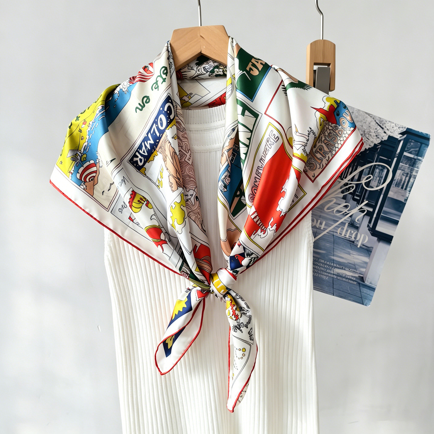 Foulard en Soie de Mûrier 14MM 90CM, Foulards de Luxe, Châles à Bordures Roulées à la Main, Bandanas, Hijab, Foulards Carrés en Twill pour la Tête et le Cou