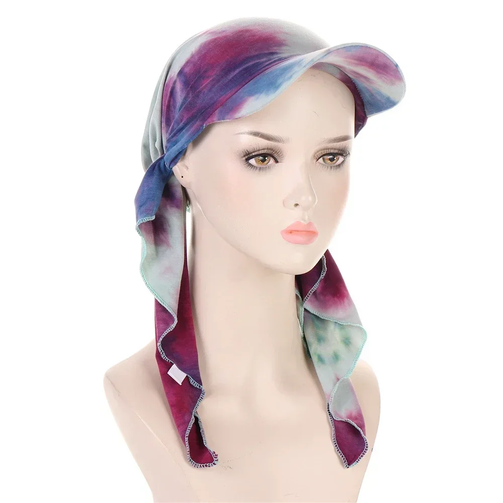 Hijab musulman à imprimé floral pour femmes, chapeau turban, casquette de baseball, chapeaux de soleil, écharpe de sauna, casquettes à bord, foulards Bandanas, mode
