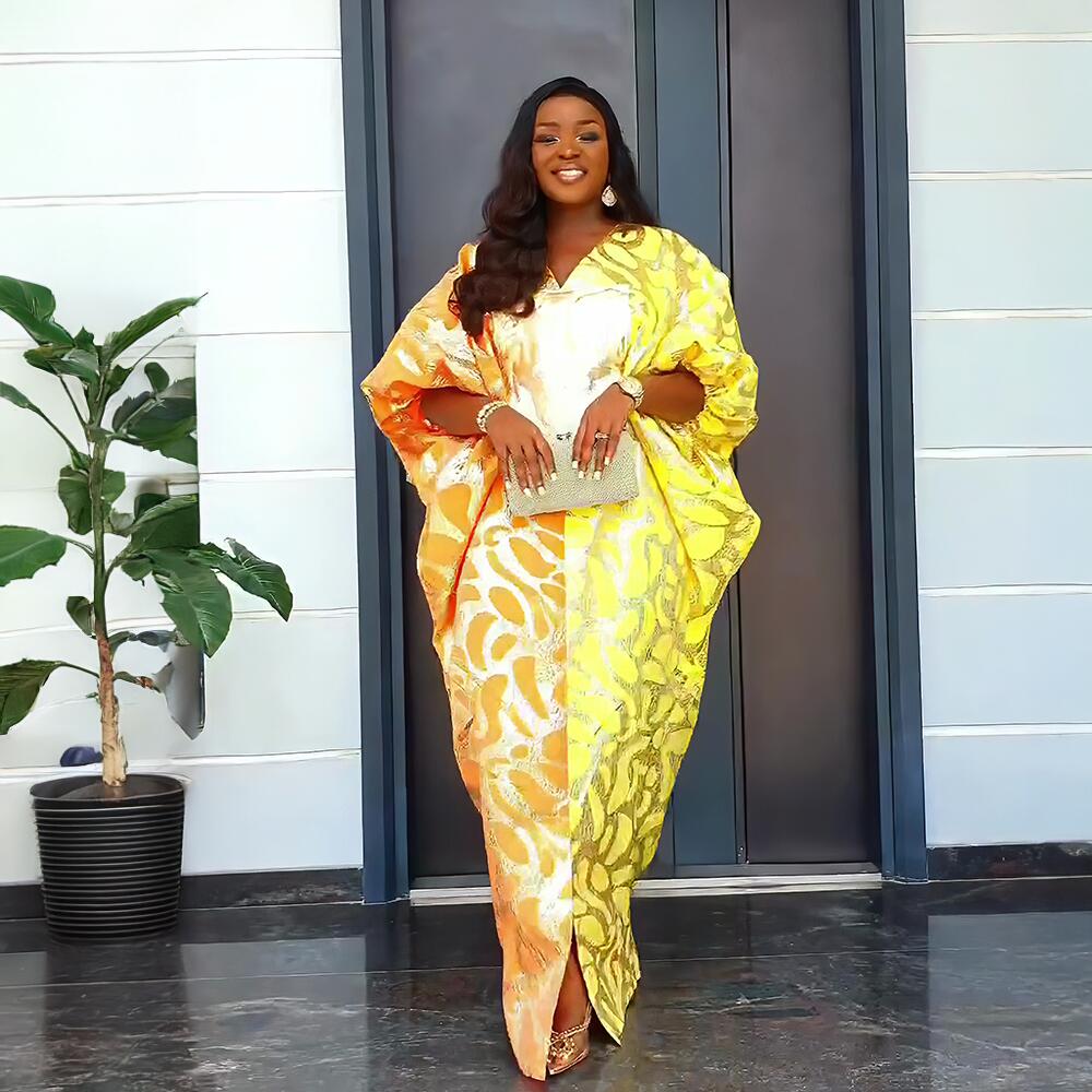 Robes africaines neuves pour femmes, robes turques grande taille pour femmes, vêtements d'église en tissu jacquard de luxe pour femmes