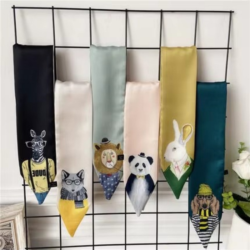Nouveau Style décoration femmes imprimé style Animal écharpe affaires Europe et amérique petit foulard foulards en soie écharpe maigre