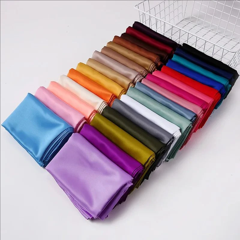 Foulard Carré en Satin pour Femme, Hijab, Mouchoir, Châle, Enveloppe la Tête, Bande de Sauna, Bandana Islamique, 90x90cm