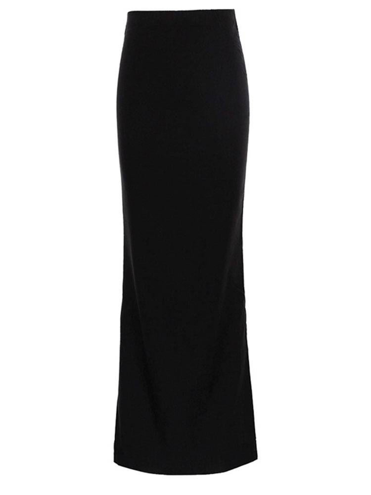 Jupes longues noires taille haute pour femmes, sans couture, robe élégante pour dames, jupes maxi décontractées pour femmes, nouvelle mode, été 2024