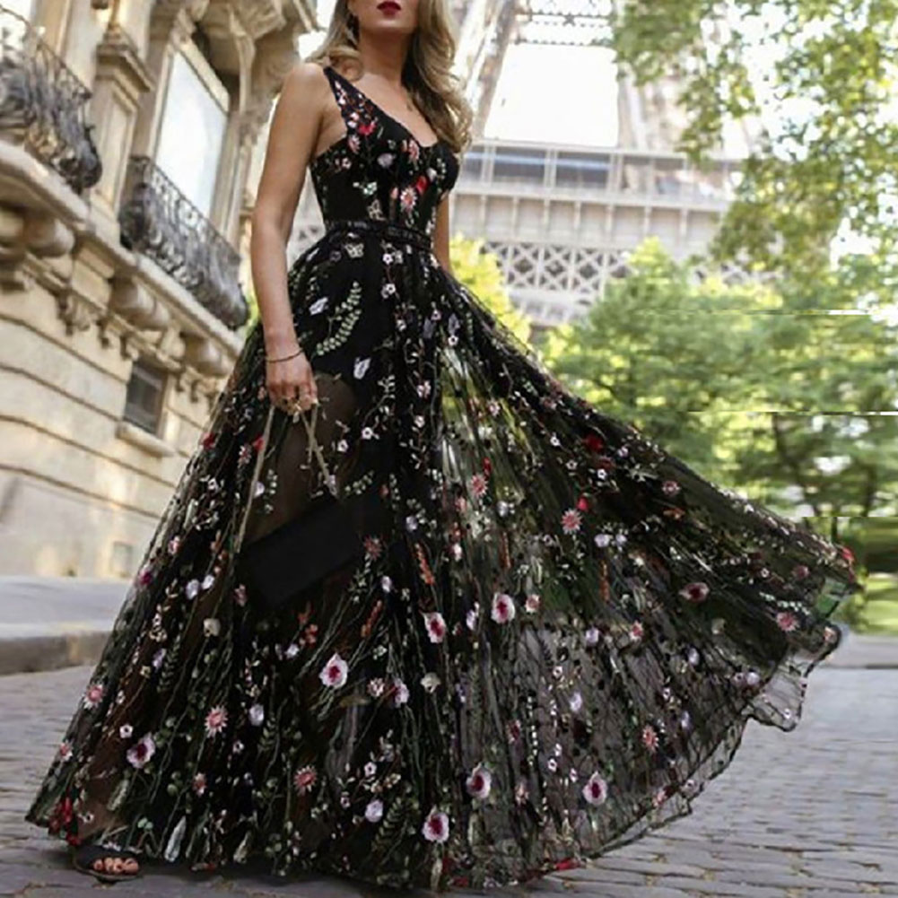 Robe longue de soirée à imprimé floral pour femmes, robes élégantes Boho, sexy, dos nu en fibre, V profond