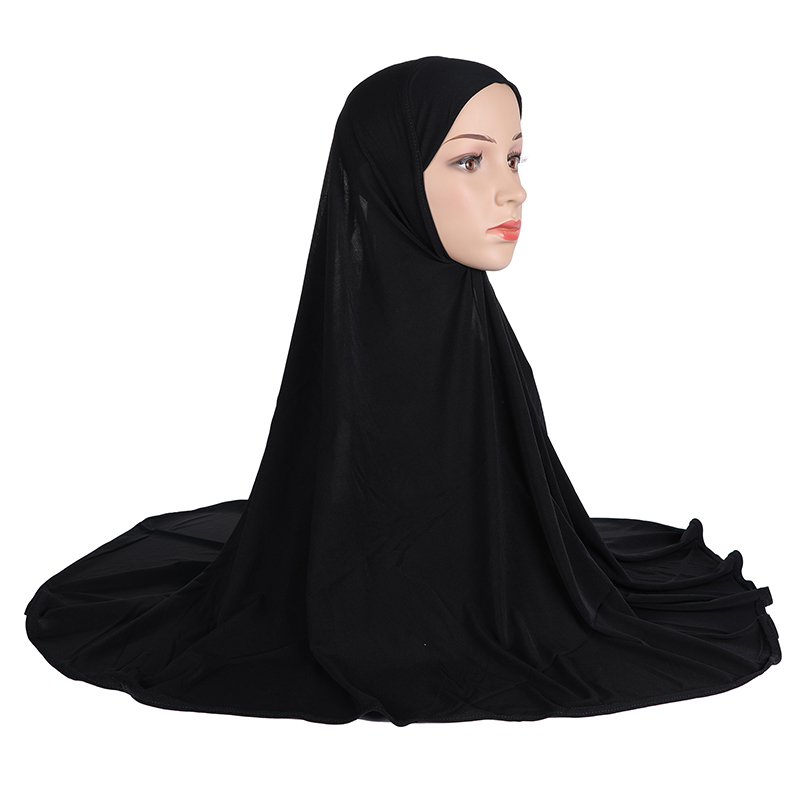H023 adultes bonne taille 90*80 cm plaine prier hijab musulman hijab écharpe islamique foulard chapeau armia tirer sur bandeau