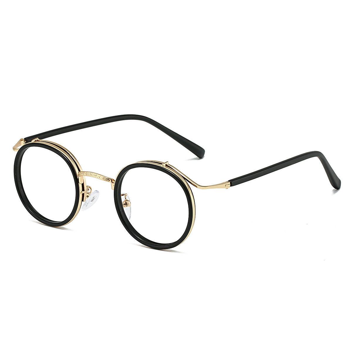 Monture de lunettes de luxe rétro de marque, monture ronde pour hommes et femmes, en alliage d'acier inoxydable ultraléger, anti-lumière bleue