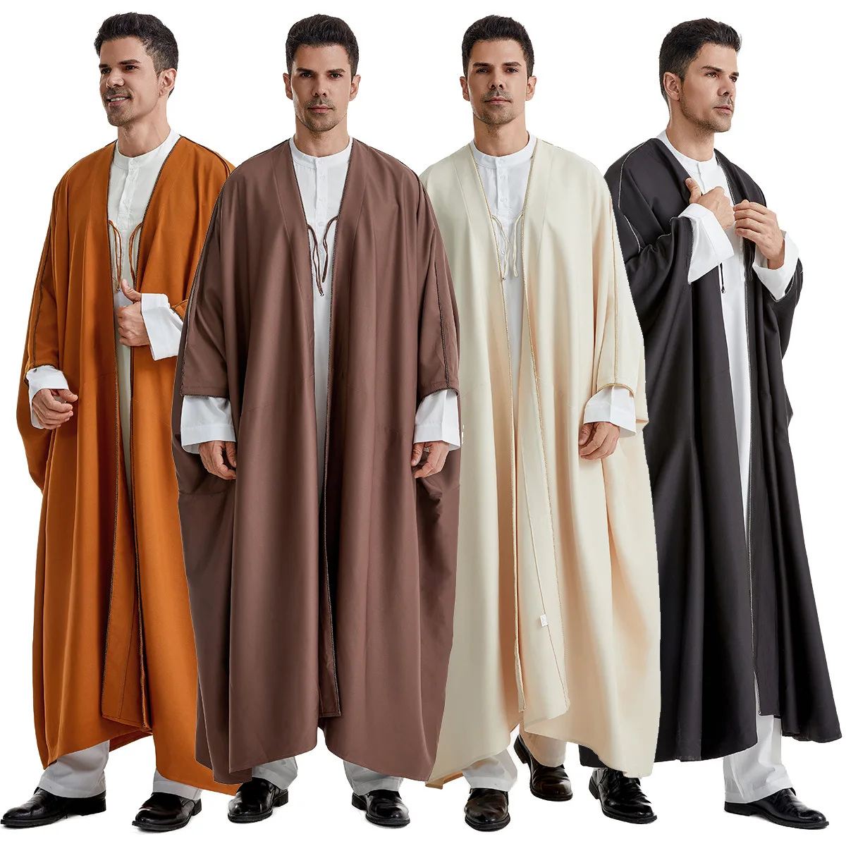 Djellaba Ramadan, Abayas Eid, Kaftan de prière, Abaya ouverte pour hommes, Cardigan musulman, Robe turque, Cardigan arabe, Jubba, Thobe, Islam, Dishdasha