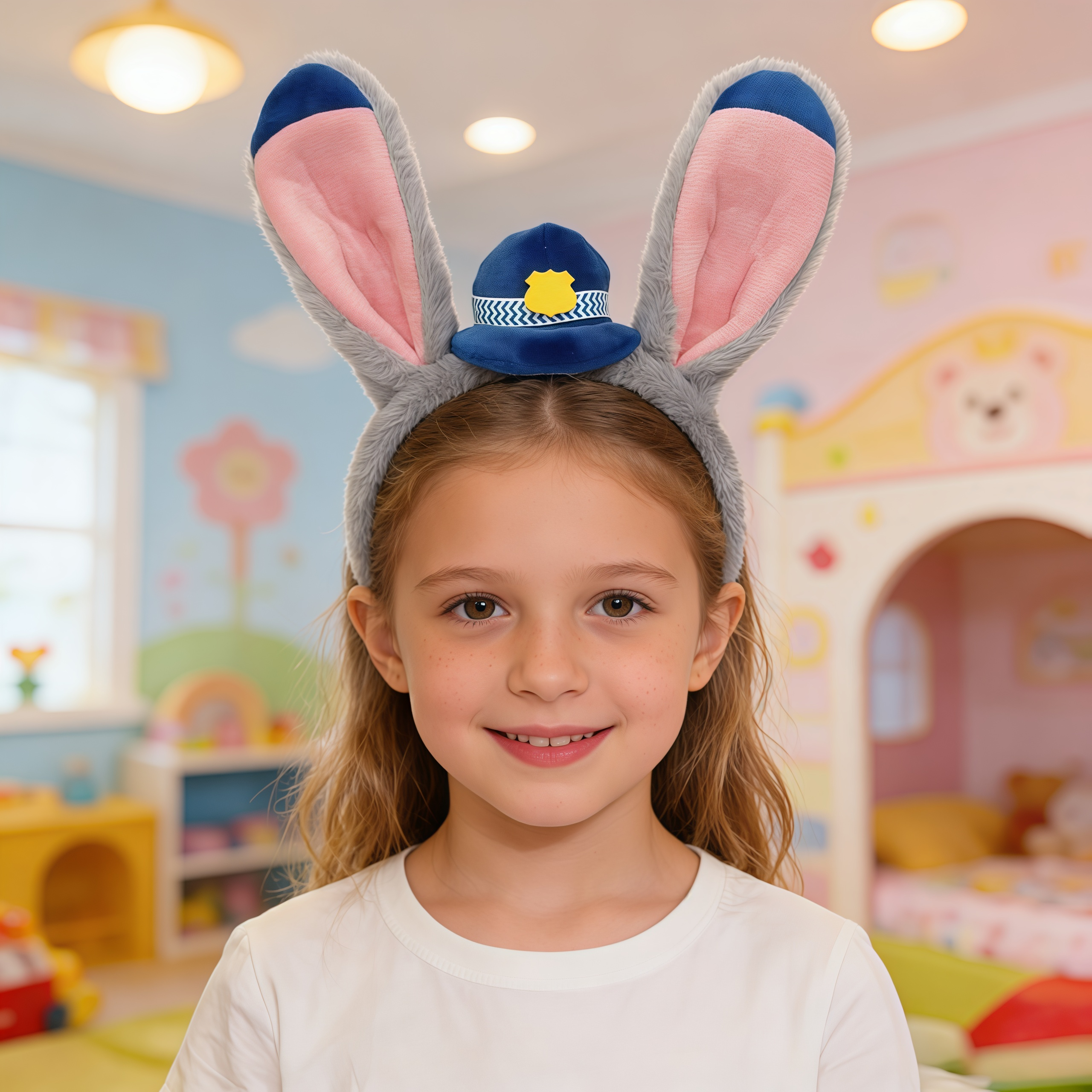 Serre-tête Lapin Judy Officier de Police avec Oreilles de Lapin, Accessoire de Performance Cartoon, Bandeau pour Enfants, Mode, Parc à Thème, Séance Photo