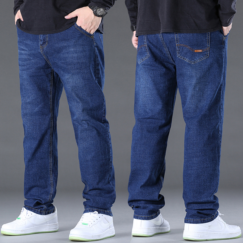 Pantalon en jean Homme grande taille 50 tissu Denim haute élasticité Pantalon grande taille pour 45-150 kg jean Hombre jambe large Jean Pantalon Homme