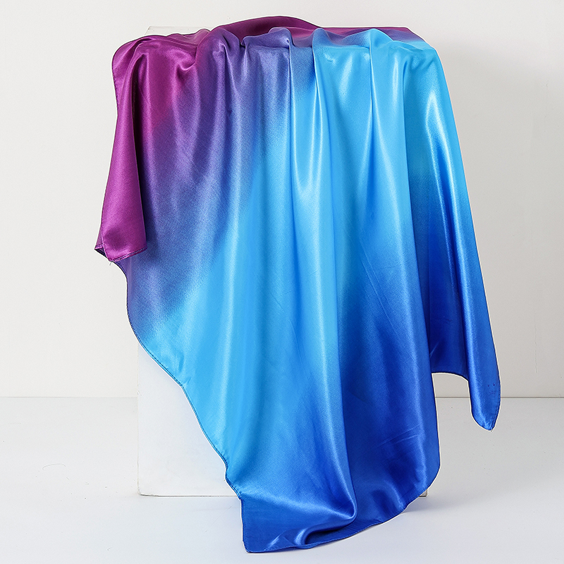 Foulards de tête en Satin de soie pour femmes, châles et enveloppes de cou, foulard carré 90x90cm, écharpe Hijab pour dames, Bandana