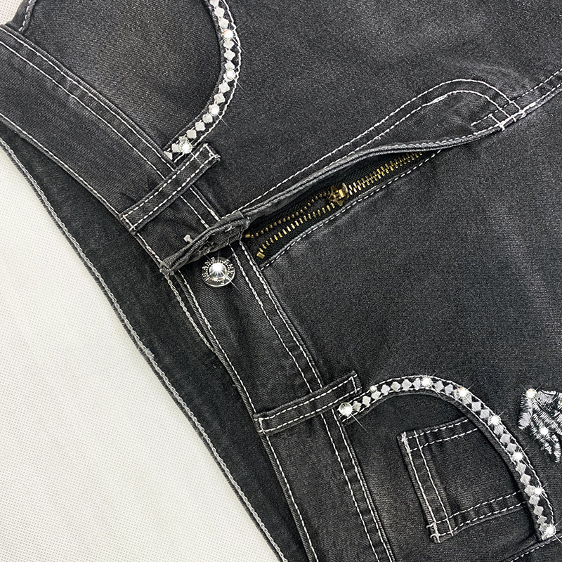 Taille haute femmes jean 2025 mode Sexy pantalon droit grande taille confortable jean Vintage lavable noir Denim pantalon élastique