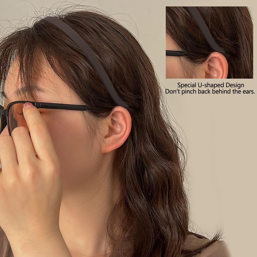 Serre-têtes pour porteurs de lunettes, sans pression, anti-mal de tête, confortables, avec dents antidérapantes, pour femmes et filles