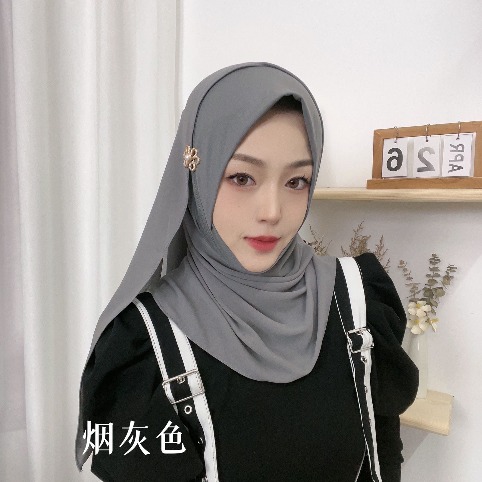 Hijab Instantané à Boucles pour Femme Musulmane, Doux, Dubaï, Arabie Saoudite