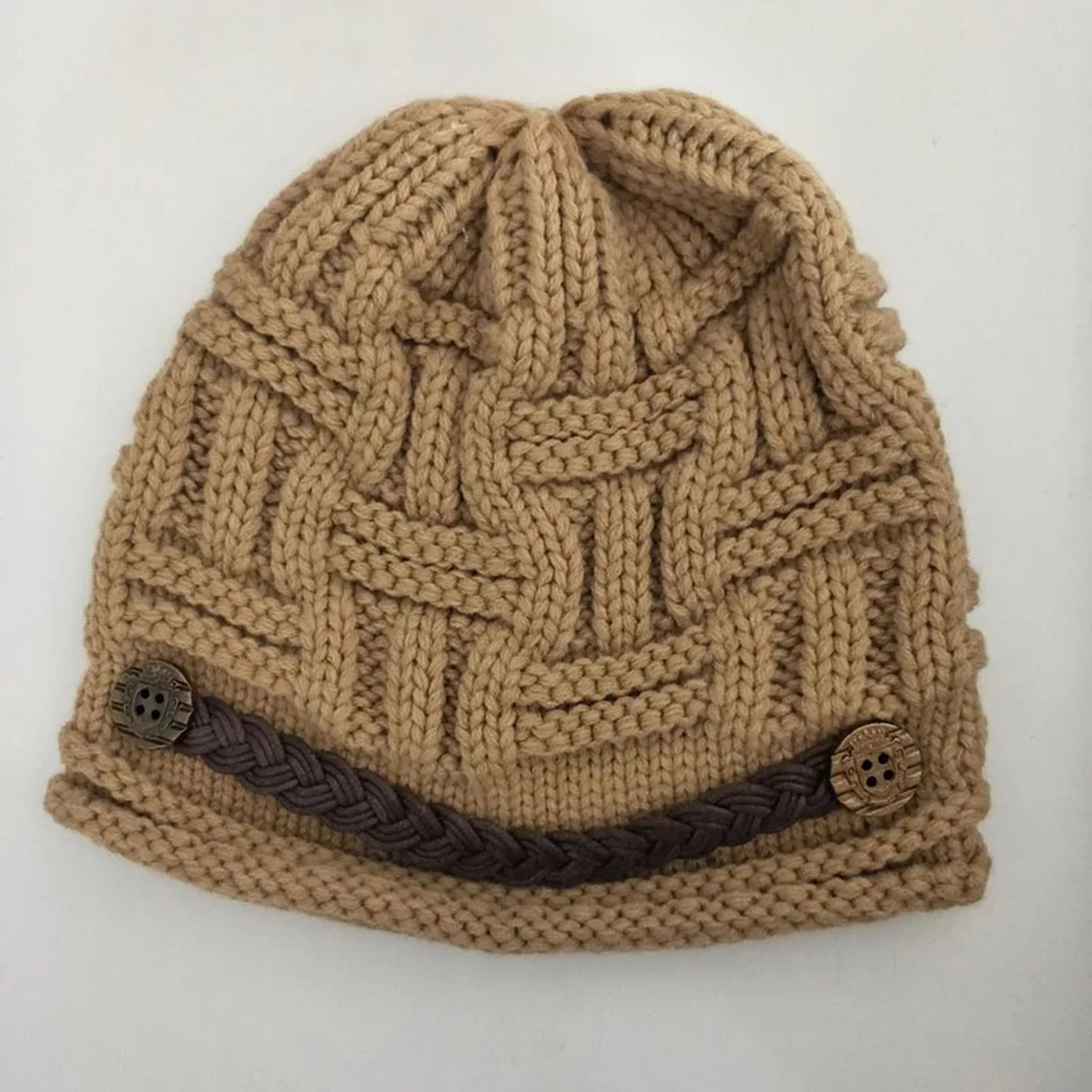 Chapeau tricoté en laine chaude d'hiver avec ceinture à friser mignonne, Protection des oreilles Hip Hop, casquette à la mode, vente en gros